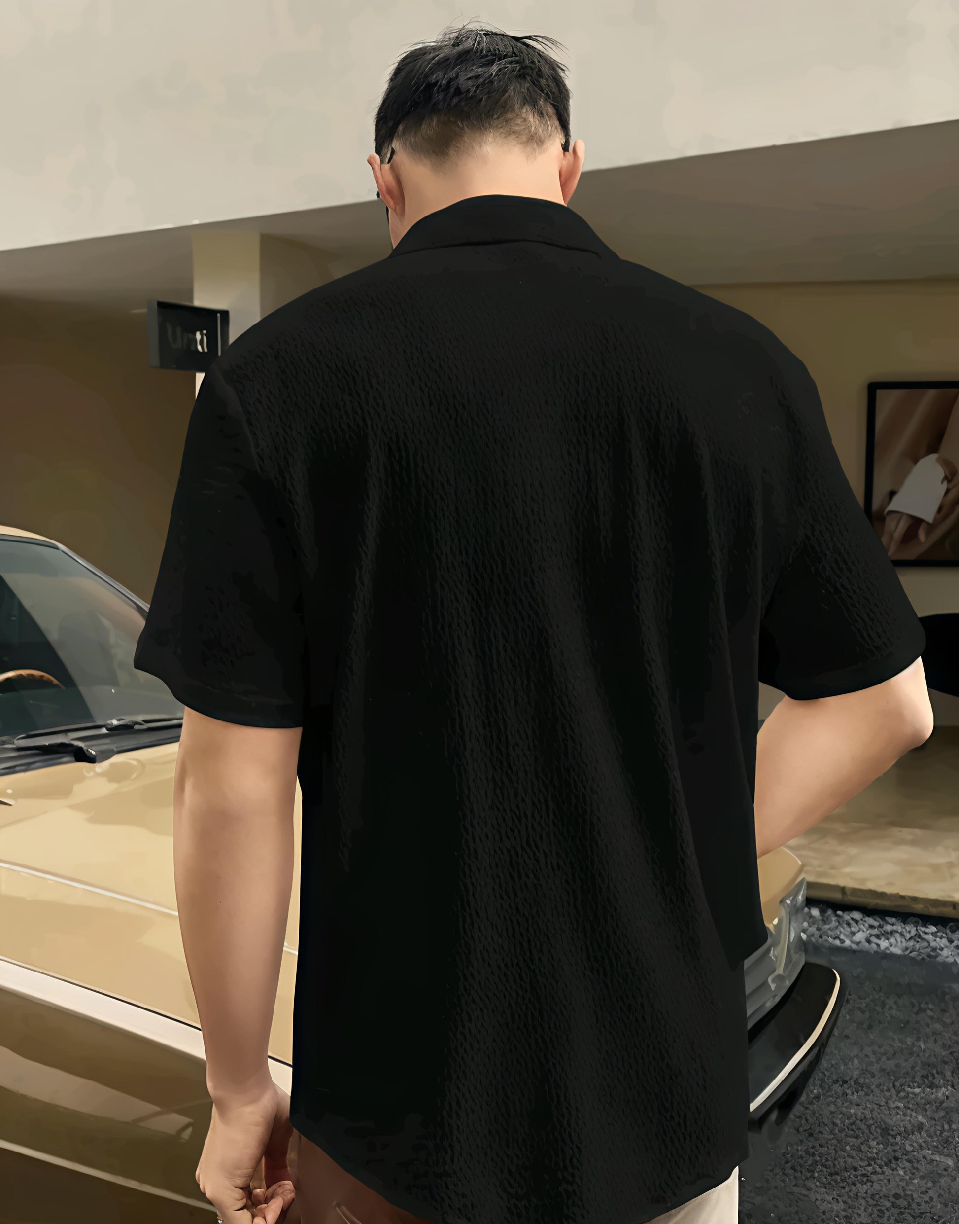 Men's Popcorn Black Shirt
